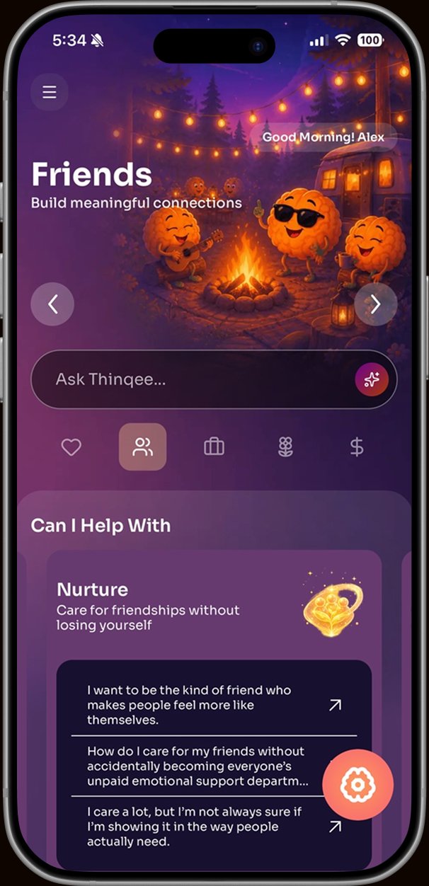 Friends dimension in the Thinqee app