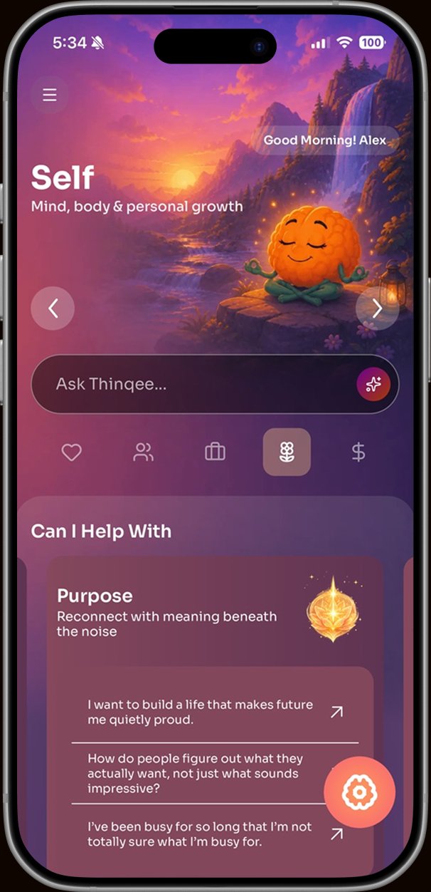 Self dimension in the Thinqee app